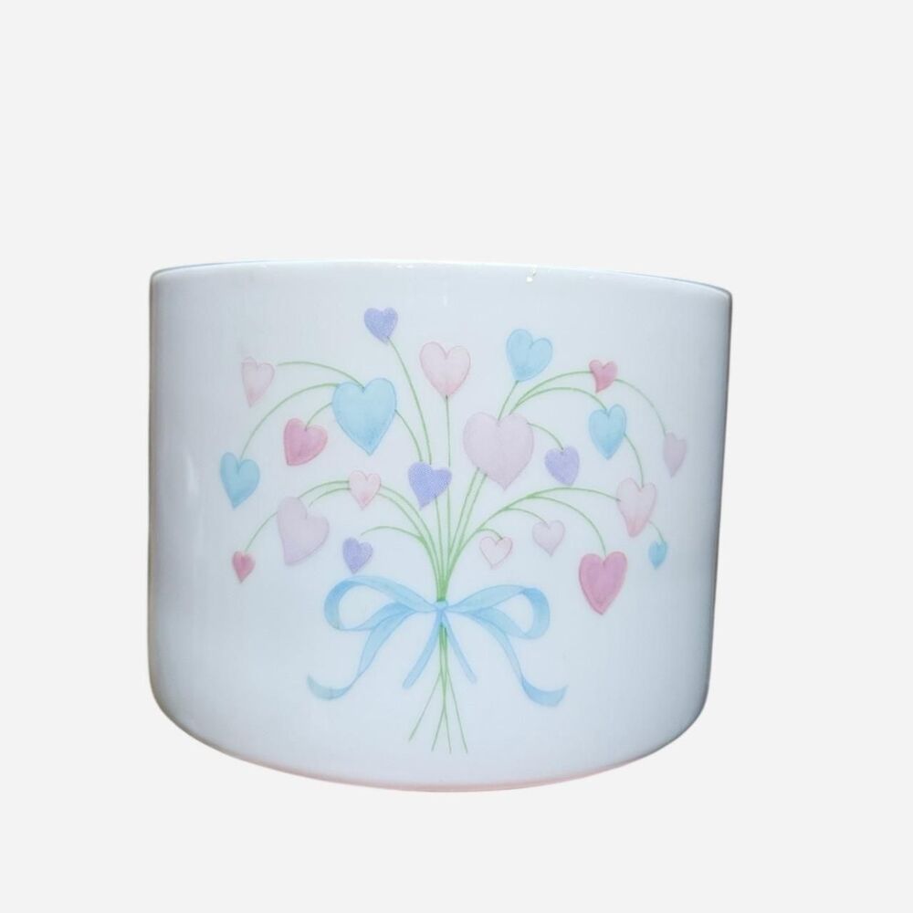 80s cottagecore coquette pastel hearts white vanity jar